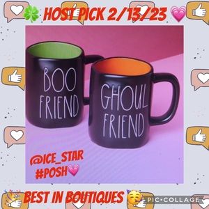 Rae Dunn 2pk ceramic Boo friend And Ghoul Friend mugs New
